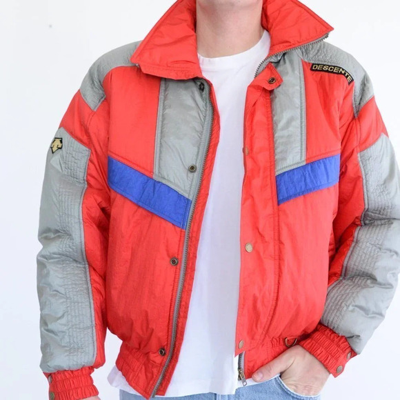 Vintage Y2K Descente Red & Grey Ski Jacket - Picture 3 of 14